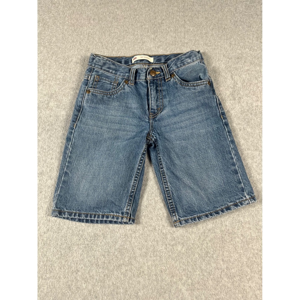 Levis 505 Regular Denim Shorts Kids Size 7X Medium Wash Blue Adjustable Waist